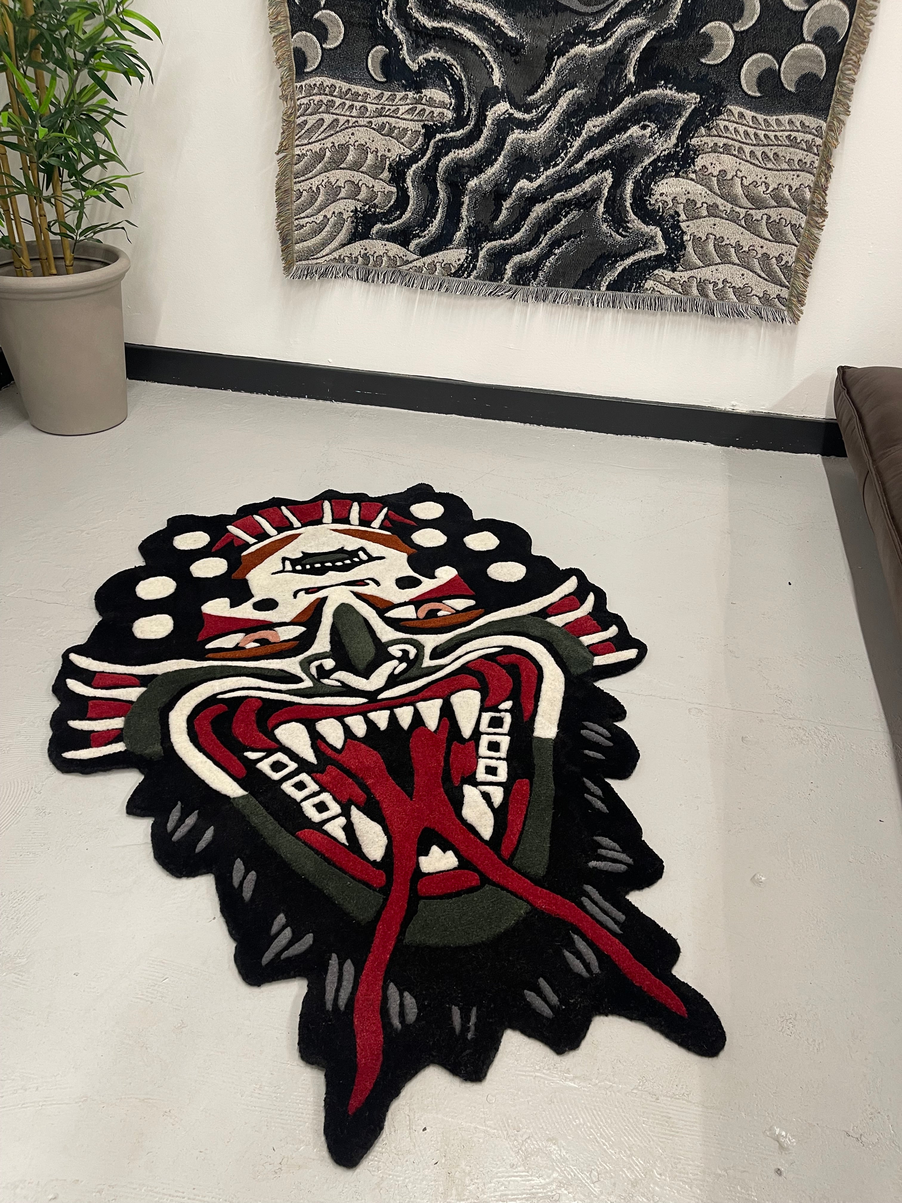 彫刻・オブジェ face okg RUG Flip Face Demon Rug - Gothic Lady Decor – Inked Rugs