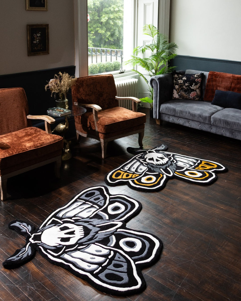 Moth Rug Design Death Moth Rug - Gothic Tattoo Decor – Inked Rugs
