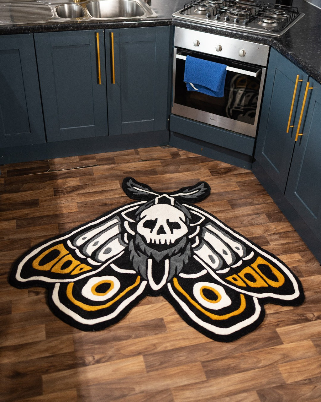 Moth Rug Design Death Moth Rug - Gothic Tattoo Decor – Inked Rugs