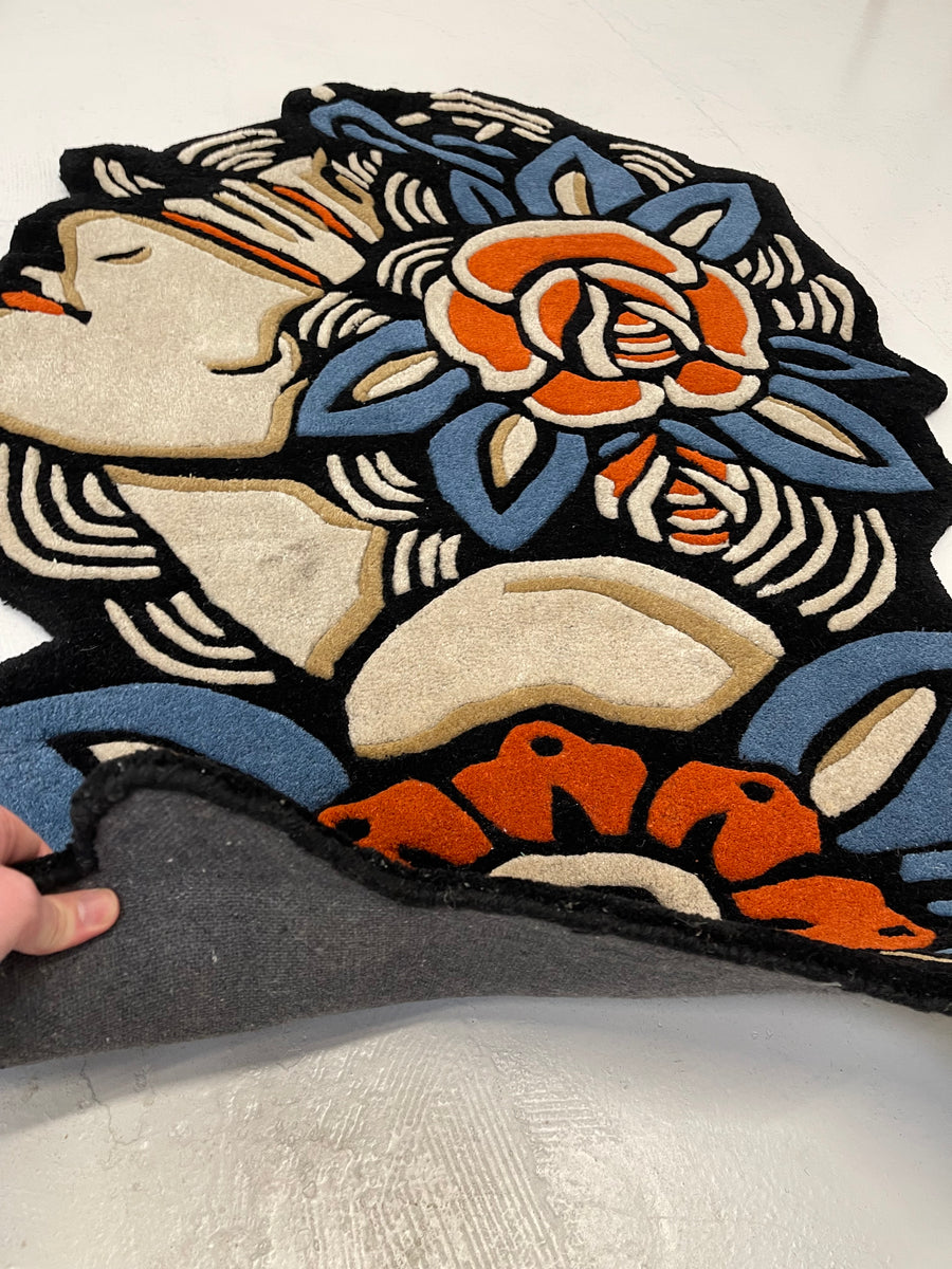 Tatto Rug Traditional Lady Rug - American Tattoo Decor – Inked Rugs