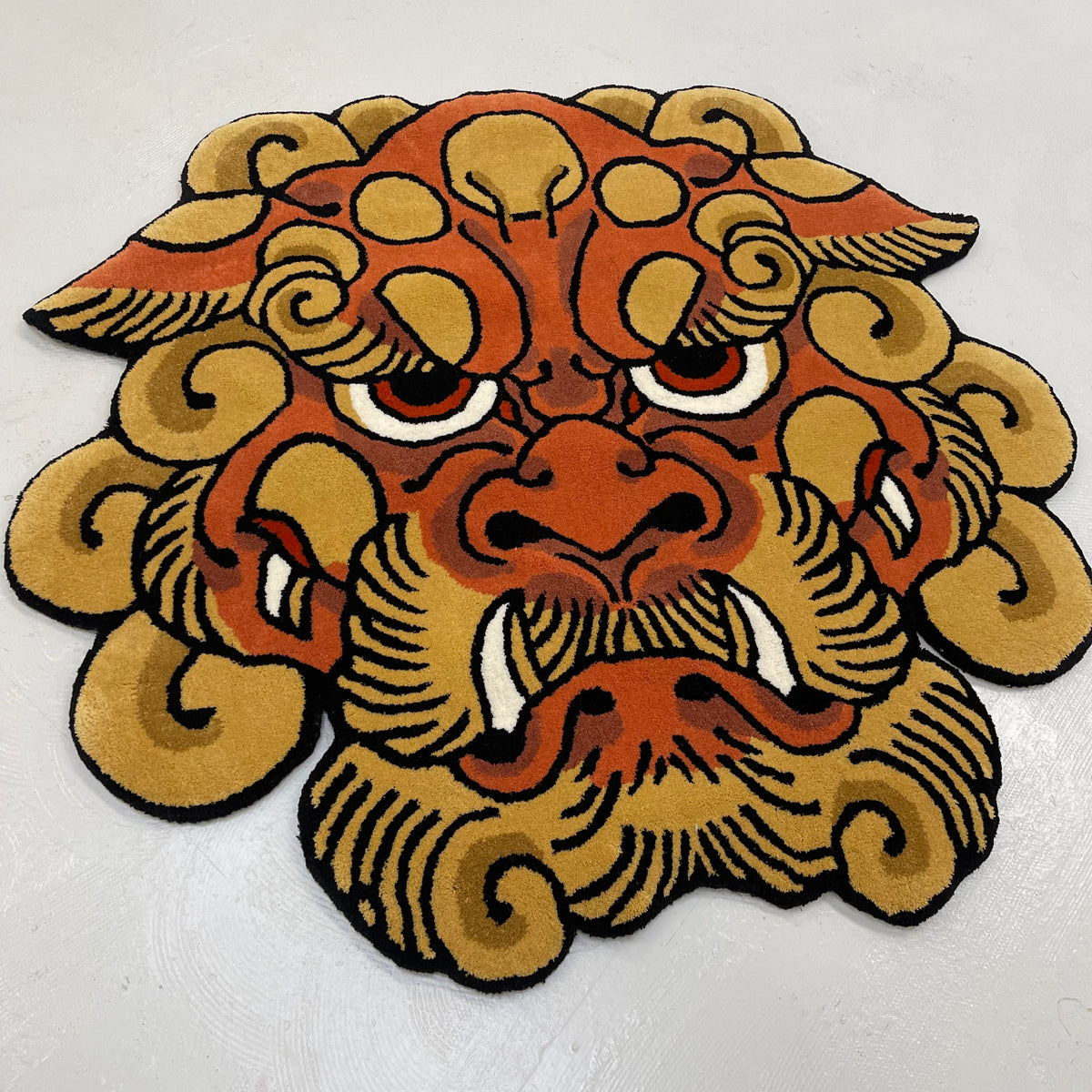 Orange Fu Dog Rug - Asian Traditional Decor – Inked Rugs