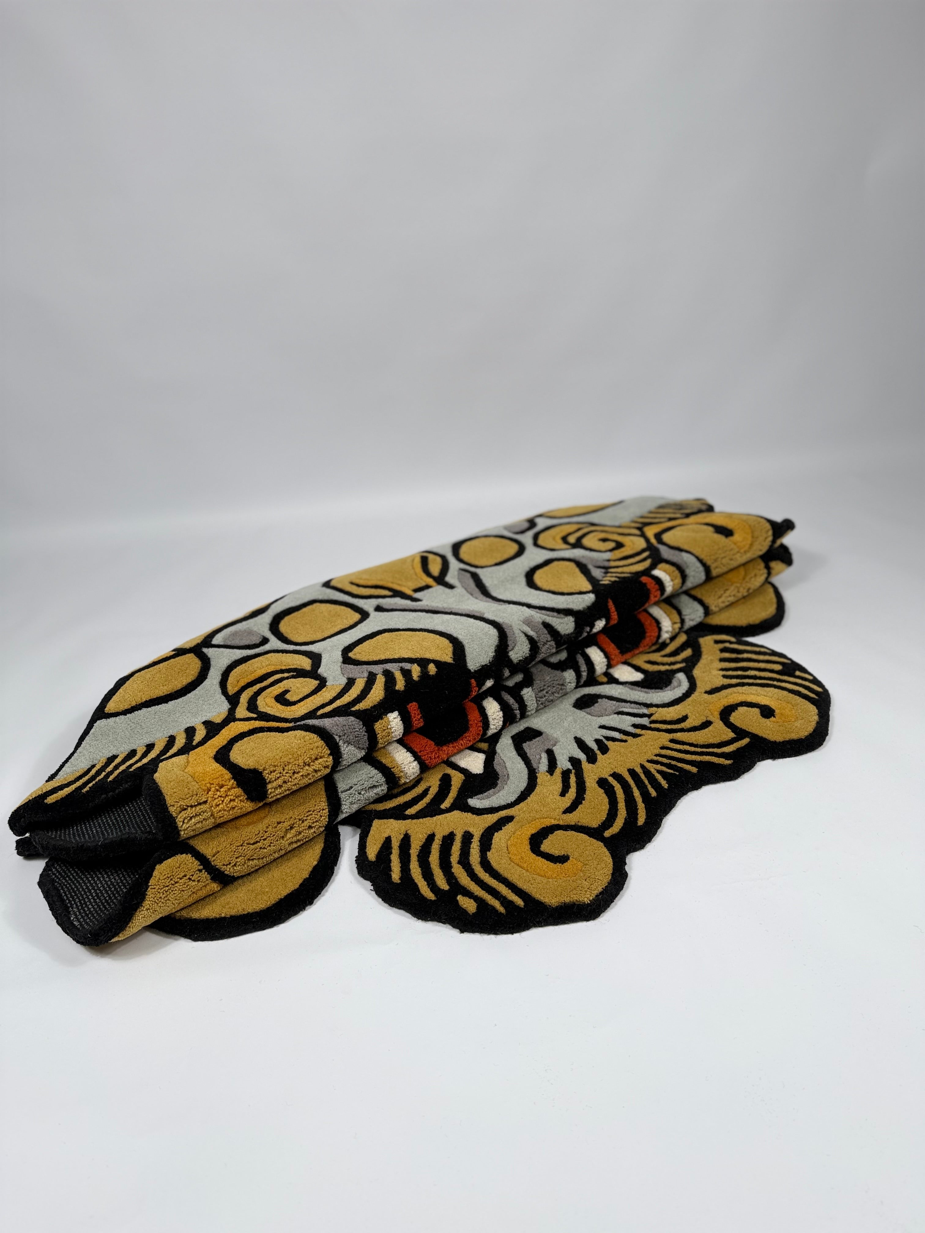 Orange Fu Dog Rug - Asian Traditional Decor – Inked Rugs