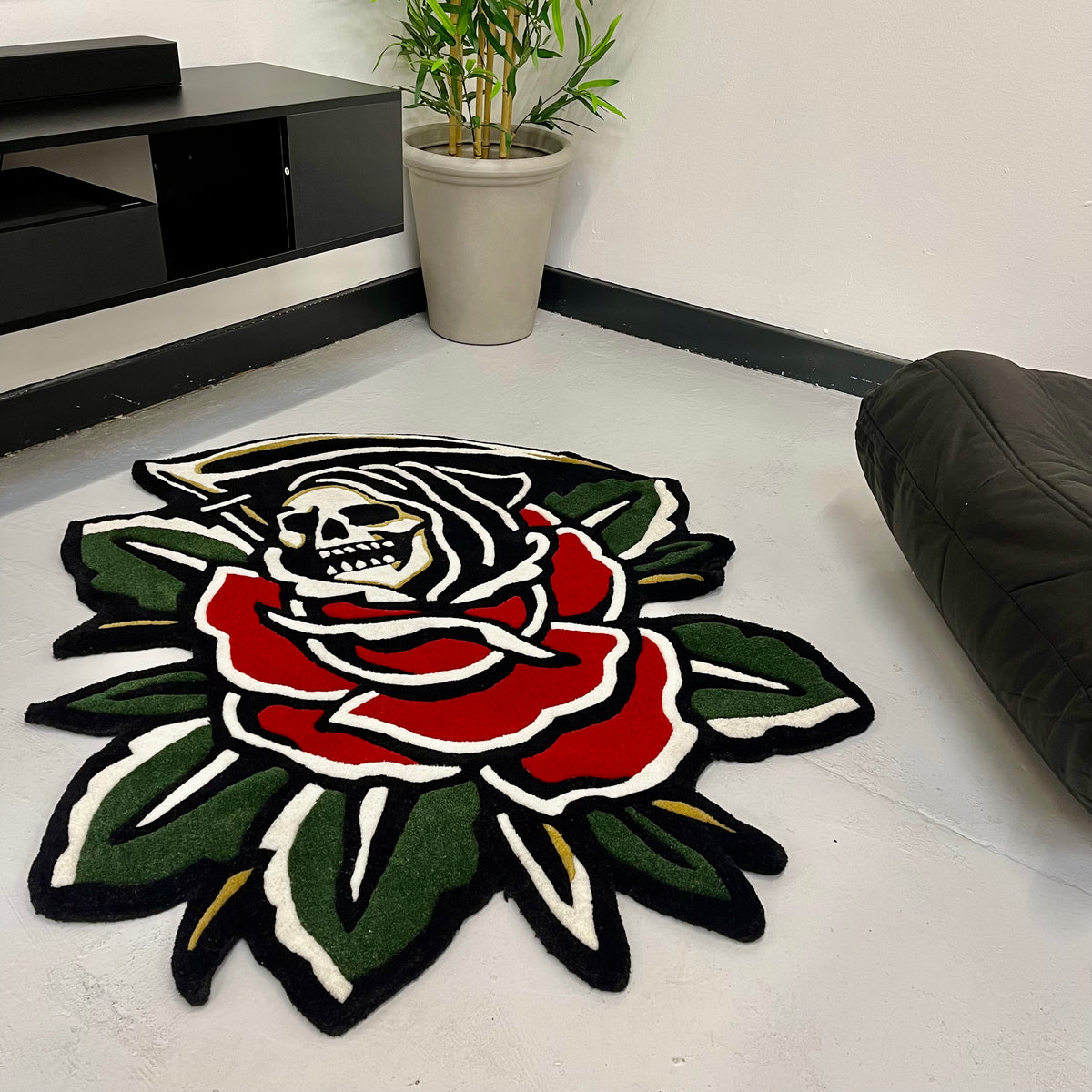 Reaper Rose Rug - Dark Traditional Decor – Inked Rugs