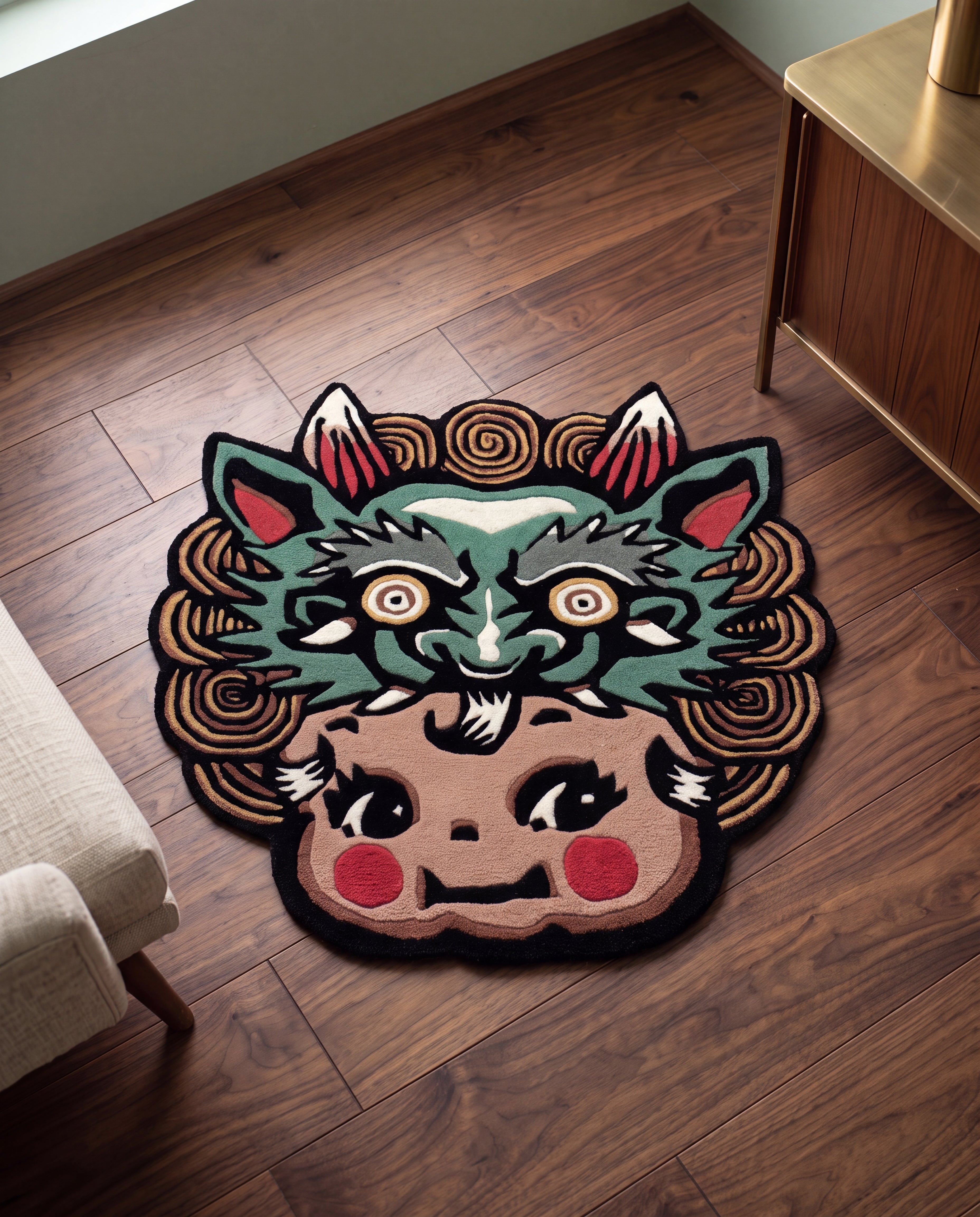 Flip Face Demon Rug - Gothic Lady Decor – Inked Rugs