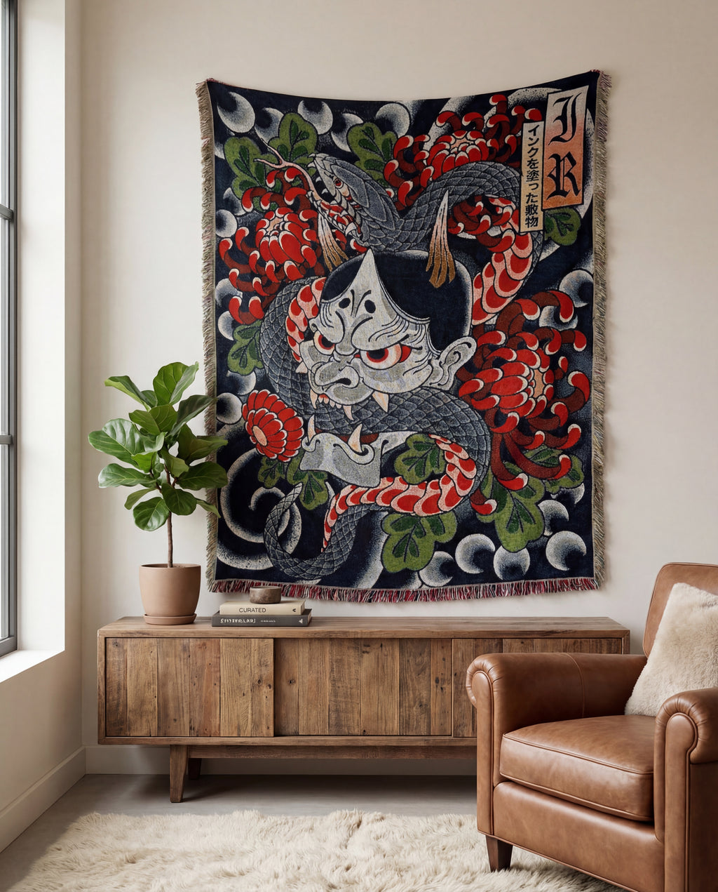 Hannya Snake Tapestry