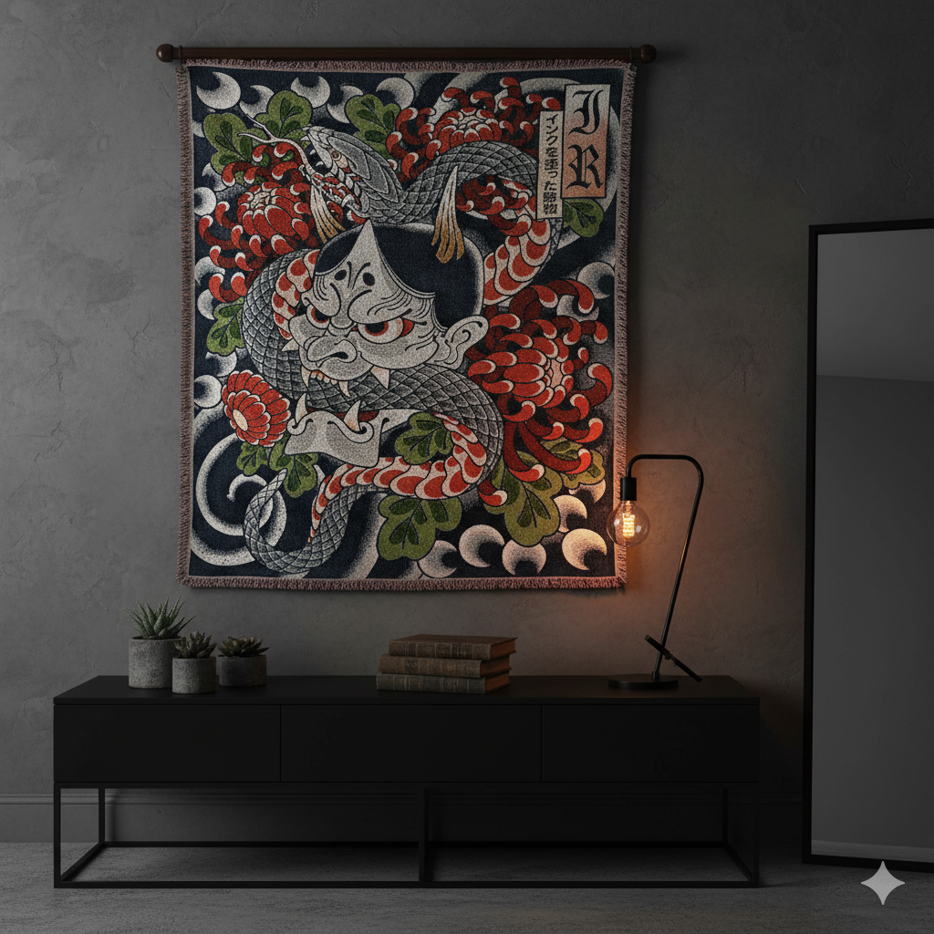 Hannya Snake Tapestry