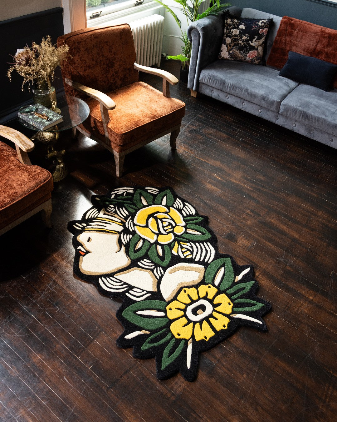 Traditional Lady Rug - American Tattoo Decor – Inked Rugs