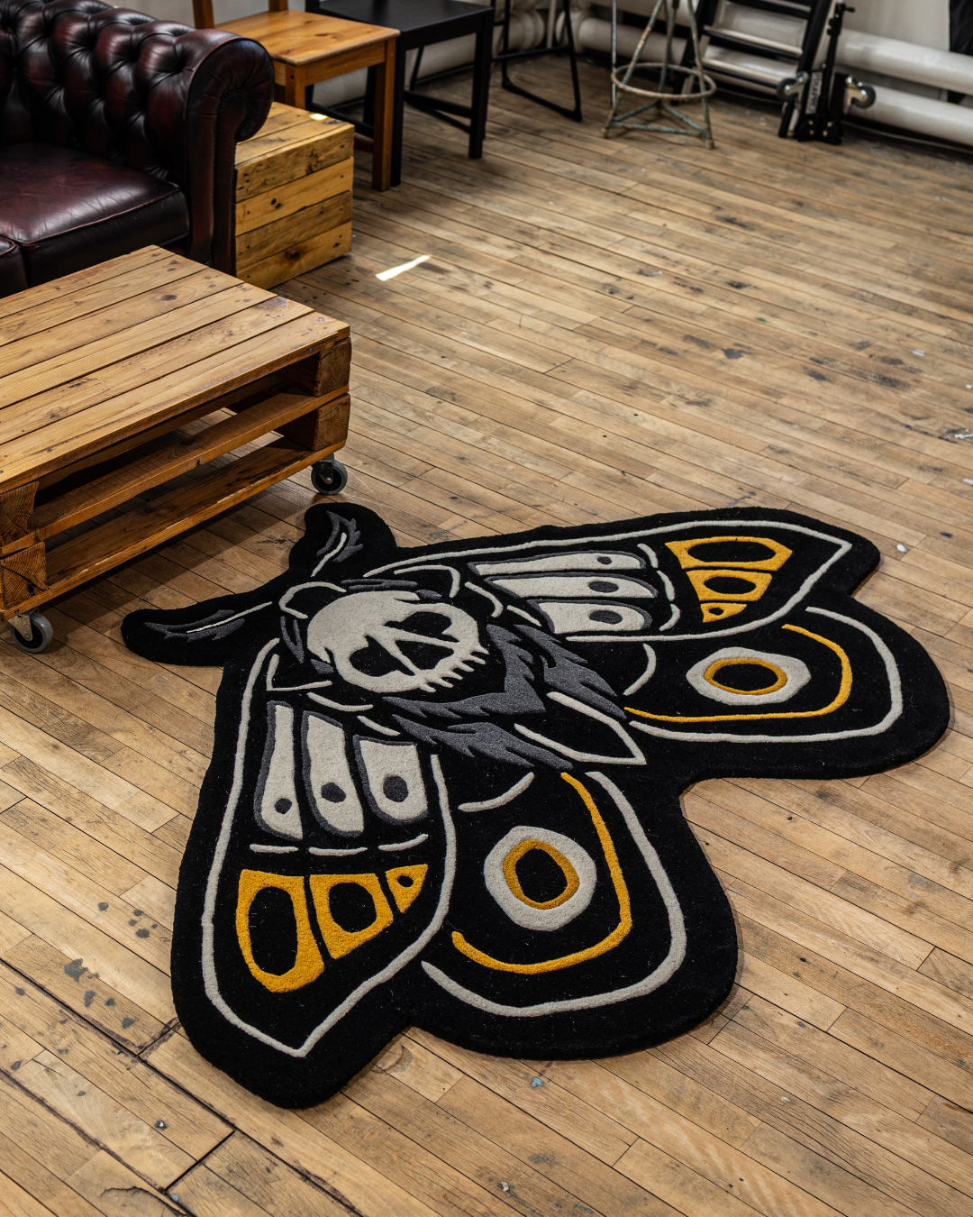 Death Moth Rug Death Moth Rug - Gothic Tattoo Decor – Inked Rugs