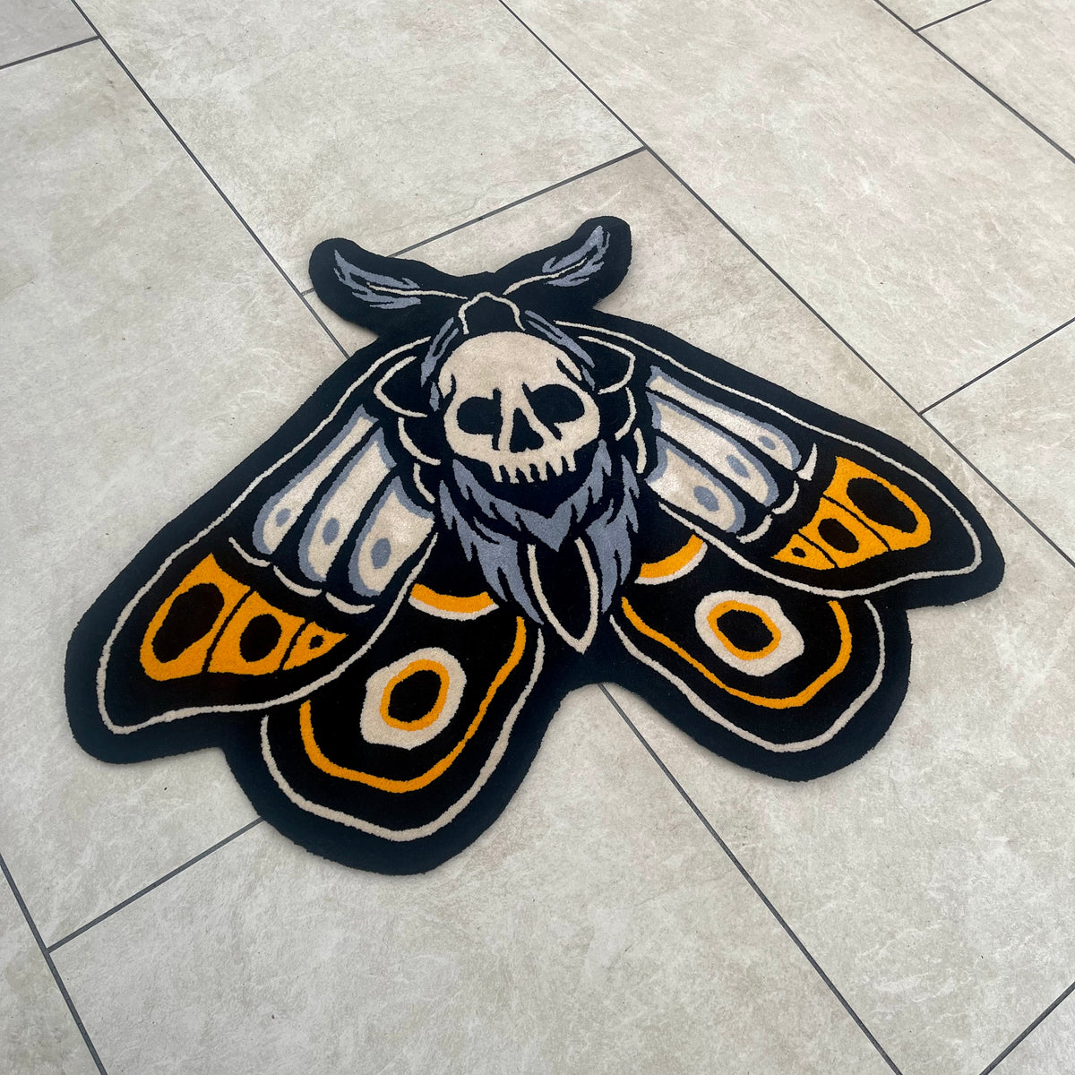 Death Moth Rug - Gothic Tattoo Decor – Inked Rugs