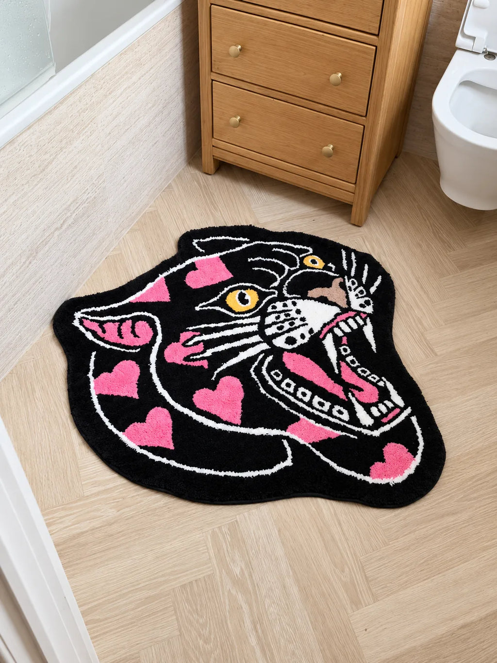 Panther Heart Bath Mat