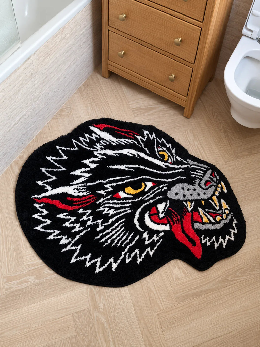 Wolf Head Bath Mat